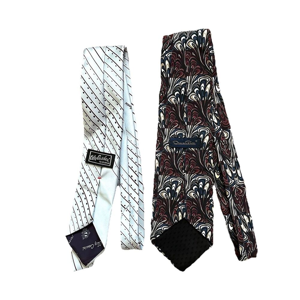 Silk Designer Neckties Mens Abstract, Stripes & Dot Career Preppy Luxe Old Money